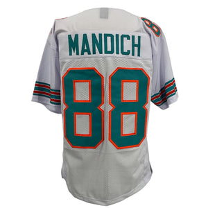JIM MANDICH Miami Dolphins WHITE Jersey M-5XL Unsigned Custom Sewn Stitched