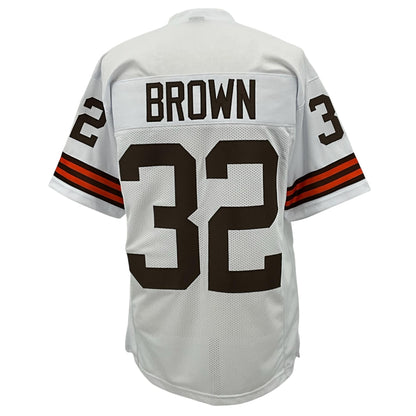 Jim Brown Jersey White Cleveland | M-5XL Custom Sewn Stitched
