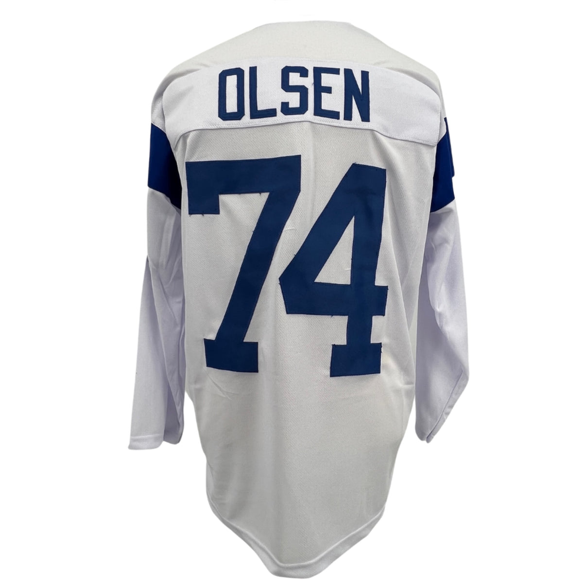 Merlin Olsen Jersey L/S White Los Angeles M-5XL Custom Sewn Stitch