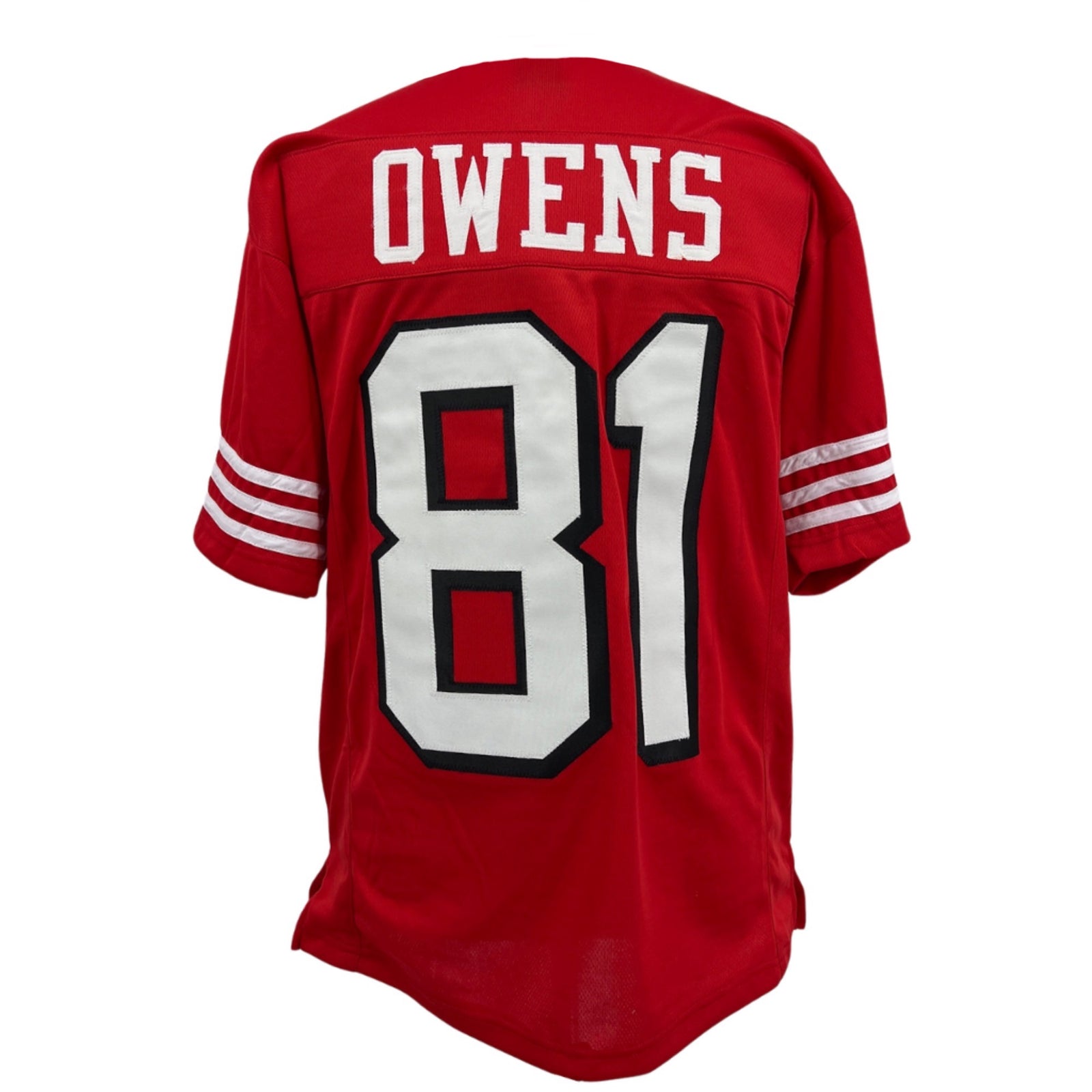 Terrell Owens Jersey Red w/Drop Shadow San Francisco M-5XL Custom Sewn Stitched