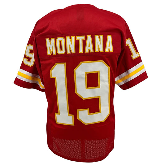 Joe Montana Jersey Red Kansas City | M-5XL Custom Sewn Stitched