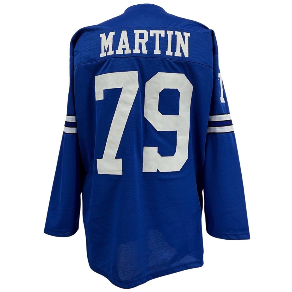 Harvey Martin Jersey L/S Blue Dallas M-5XL Custom Sewn Stitched