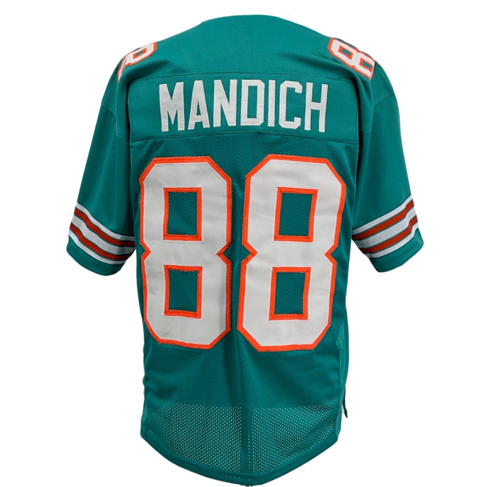 Jim Mandich Jersey Aqua Miami M-5XL Custom Sewn Stitched