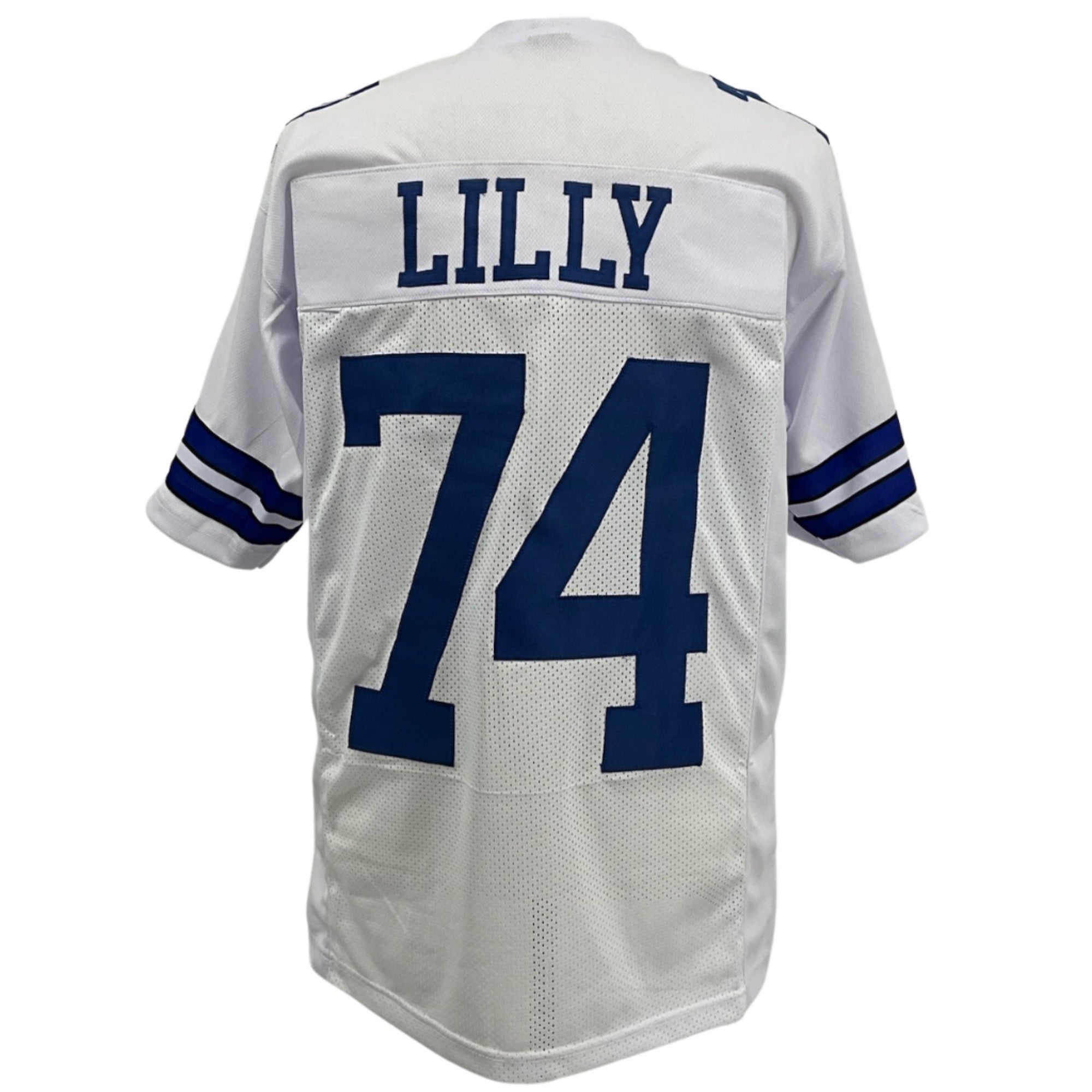 BOB LILLY DALLAS COWBOYS SIGNED SEWN PRO STYLE FOOTBALL WHITE