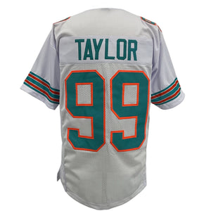 JASON TAYLOR Miami Dolphins WHITE Jersey M-5XL Unsigned Custom Sewn Stitched