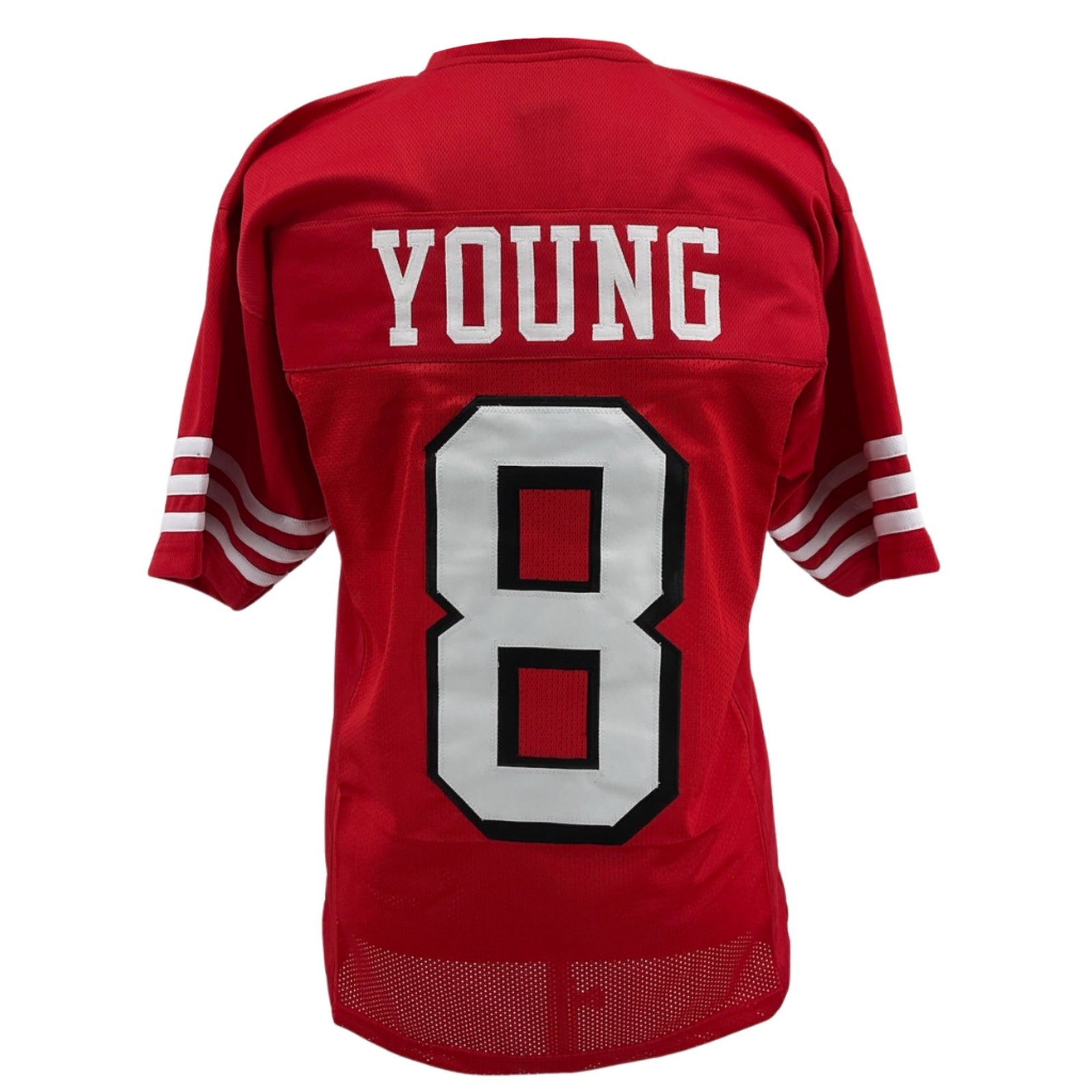 Steve Young Jersey Red w/ Drop Shadow San Francisco | Unisex Adult Sizes S-5XL Unsigned Custom Sewn Stitched