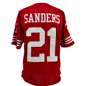 DEION SANDERS San Francisco 49ers RED Jersey M-5XL Unsigned Custom Sewn Stitched