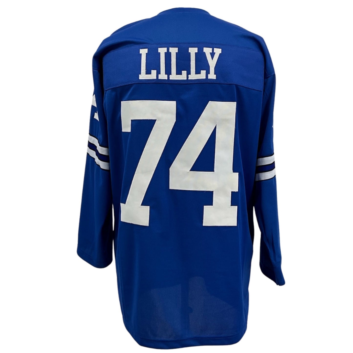 Bob Lilly Jersey L/S Blue Dallas M-5XL Custom Sewn Stitched